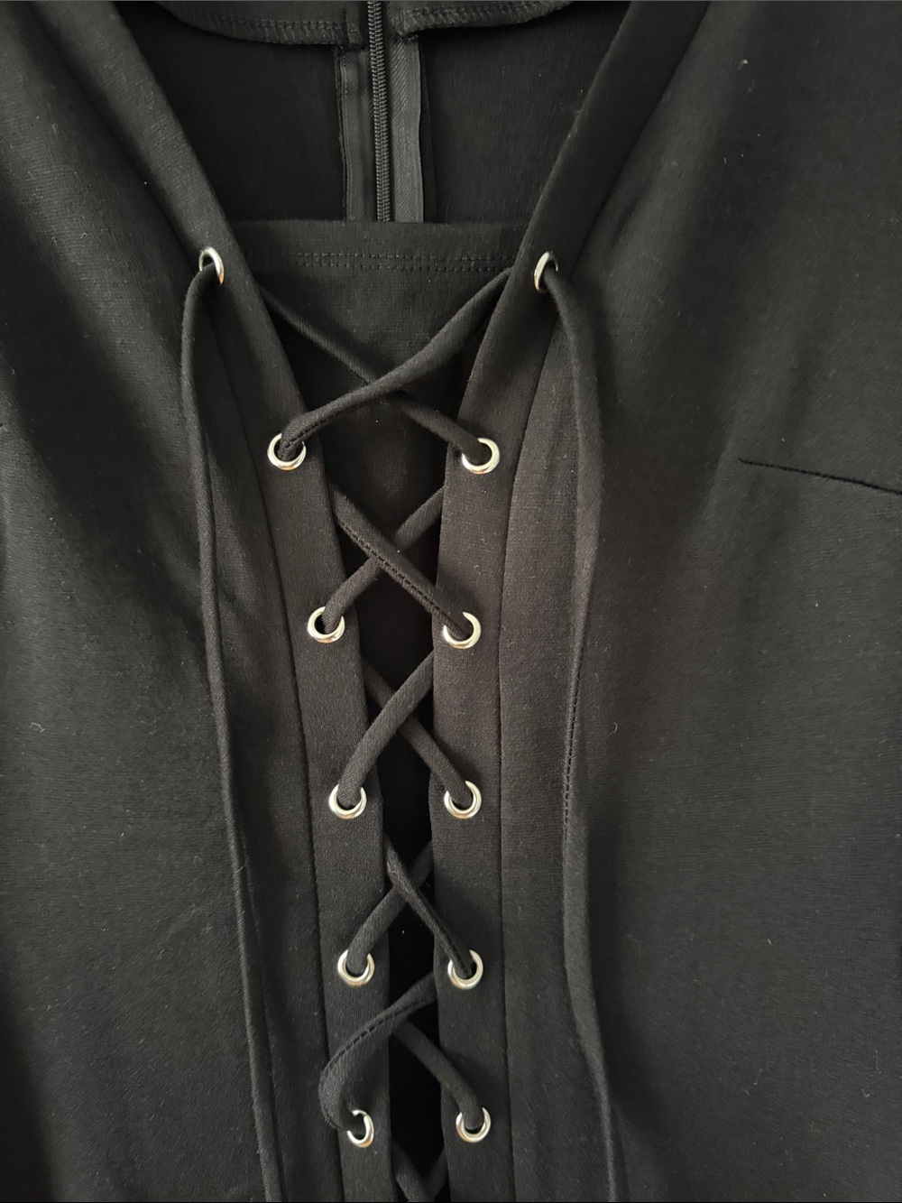 New York & Company Black Lace-Up Midi Dress - Picture 4 of 7